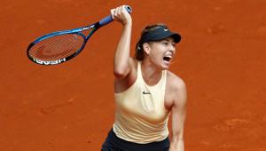 Russia's Maria Sharapova in action during her second round match against Romania's Irina-Camelia Begu.(Reuters) Russia's Maria Sharapova in action during her second round match against Romania's Irina-Camelia Begu.(Reuters)