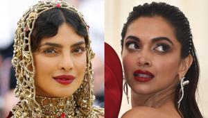 Deepika Padukone and Priyanka Chopra at the religious-themed Met Gala 2018. Deepika Padukone and Priyanka Chopra at the religious-themed Met Gala 2018.
