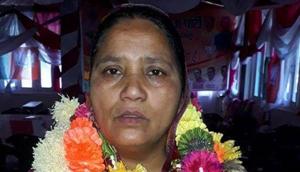 Munni Devi, BJP nominee for Tharali assembly constituency.(HT Photo) Munni Devi, BJP nominee for Tharali assembly constituency.(HT Photo)