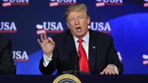 President Donald Trump speaks during a roundtable discussion on tax reform at Cleveland Public Auditorium and Conference Center in Cleveland, Ohio.(AP Photo) President Donald Trump speaks during a roundtable discussion on tax reform at Cleveland Public Auditorium and Conference Center in Cleveland, Ohio.(AP Photo)