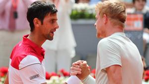 Kyle Edmund (R) secured one of the biggest wins of his career by beating former world No 1 Novak Djokovic in the second round of the Madrid Open.(REUTERS) Kyle Edmund (R) secured one of the biggest wins of his career by beating former world No 1 Novak Djokovic in the second round of the Madrid Open.(REUTERS)