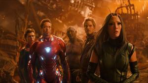 This image released by Marvel Studios shows, from left, Tom Holland, Robert Downey Jr., Dave Bautista, Chris Pratt and Pom Klementieff in a scene from Avengers: Infinity War.(AP) This image released by Marvel Studios shows, from left, Tom Holland, Robert Downey Jr., Dave Bautista, Chris Pratt and Pom Klementieff in a scene from Avengers: Infinity War.(AP)