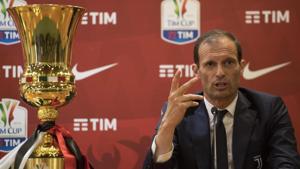 Juventus take on manager Massimiliano Allegri’s former side AC Milan in the Italian Cup final on Wednesday.(AP) Juventus take on manager Massimiliano Allegri’s former side AC Milan in the Italian Cup final on Wednesday.(AP)