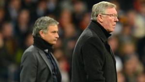 Jose Mourinho (L) is hopeful of former Manchester United manager Alex Ferguson making a full recovery from his current condition.(Getty Images) Jose Mourinho (L) is hopeful of former Manchester United manager Alex Ferguson making a full recovery from his current condition.(Getty Images)