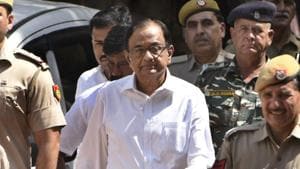 Former finance minister P Chidambaram coming out of Patiala House Court in New Delhi.(HT File Photo)