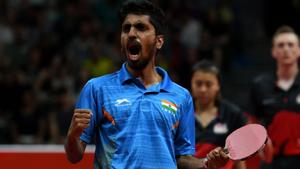 G Sathiyan, who won three medals at the 2018 Commonwealth Games, has signed with German club ASV Grunwettersbach Tischtennis.(AFP) G Sathiyan, who won three medals at the 2018 Commonwealth Games, has signed with German club ASV Grunwettersbach Tischtennis.(AFP)
