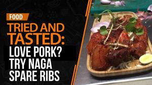 <p>If you love pork, you have to try out these Naga Spare Ribs at North East Flavours, Green Park. The ribs are crunchy on the outside and soft and fatty inside, and come with two kinds of chutneys &ndash; one red hot, tomato chutney, and one green hot chilli one. </p>