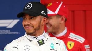 Lewis Hamilton celebrates pole position after qualifying at the Spanish Grand Prix on Saturday.(REUTERS) Lewis Hamilton celebrates pole position after qualifying at the Spanish Grand Prix on Saturday.(REUTERS)