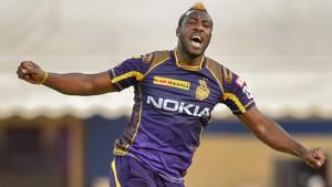 Andre Russell was the star performer for Kolkata Knight Riders during their IPL 2018 encounter against Kings XI Punjab on Saturday.(PTI) Andre Russell was the star performer for Kolkata Knight Riders during their IPL 2018 encounter against Kings XI Punjab on Saturday.(PTI)