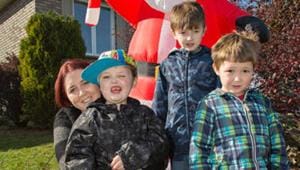 Evan Leversage, cuddled by his mother Nicole Wellwood, and alongside his brothers Tyson and Logan, as he celebrated an early Christmas in October 2015. (Credit: Courtesy Nicole Wellwood) Evan Leversage, cuddled by his mother Nicole Wellwood, and alongside his brothers Tyson and Logan, as he celebrated an early Christmas in October 2015. (Credit: Courtesy Nicole Wellwood)