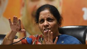 Union defence minister Nirmala Sitharaman speaks during the press conference at BJP Headquarters in New Delhi on May 13.(Vipin Kumar/HT Photo) Union defence minister Nirmala Sitharaman speaks during the press conference at BJP Headquarters in New Delhi on May 13.(Vipin Kumar/HT Photo)