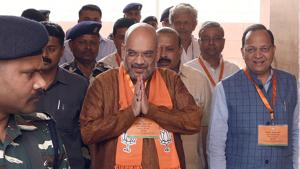 BJP national president Amit Shah arrives to attend the BJP national office bearers and state presidents meeting at the party headquarter in New Delhi on May 14.(Sonu Mehta/HT PHOTO) BJP national president Amit Shah arrives to attend the BJP national office bearers and state presidents meeting at the party headquarter in New Delhi on May 14.(Sonu Mehta/HT PHOTO)
