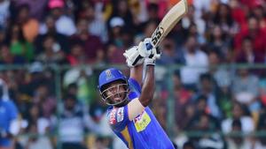 Rajasthan Royals’ Sanju Samson is seen as Indian cricket’s next rockstar by Shane Warne.(PTI) Rajasthan Royals’ Sanju Samson is seen as Indian cricket’s next rockstar by Shane Warne.(PTI)