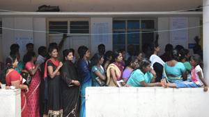 Voters wait in queue to cast their vote during Karnataka assembly elections on May 12. A survey by Centre for Media Studies says the Karnataka polls were the most expensive ever in terms of money spent by parties and candidates.(Arijit Sen/HT Photo) Voters wait in queue to cast their vote during Karnataka assembly elections on May 12. A survey by Centre for Media Studies says the Karnataka polls were the most expensive ever in terms of money spent by parties and candidates.(Arijit Sen/HT Photo)