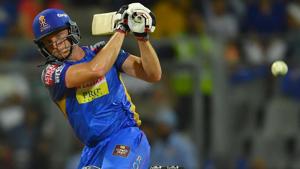 Jos Buttler plays a shot during the Indian Premier League (IPL) 2018 match Mumbai Indians vs Rajasthan Royals at the Wankhede Stadium in Mumbai on May 13, 2018.(AFP) Jos Buttler plays a shot during the Indian Premier League (IPL) 2018 match Mumbai Indians vs Rajasthan Royals at the Wankhede Stadium in Mumbai on May 13, 2018.(AFP)
