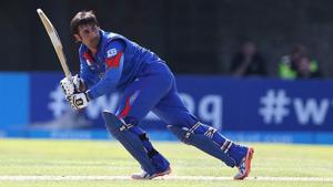 Afghanistan skipper Asghar Stanikzai is confident that his side can give India a strong fight in the one-off Test in Bengaluru next month.(Getty Images) Afghanistan skipper Asghar Stanikzai is confident that his side can give India a strong fight in the one-off Test in Bengaluru next month.(Getty Images)