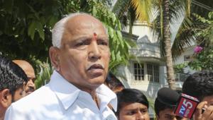BJP's chief ministerial candidate B S Yeddyurappa talks to media after Karnataka election results, in Bengaluru.(PTI Photo) BJP's chief ministerial candidate B S Yeddyurappa talks to media after Karnataka election results, in Bengaluru.(PTI Photo)