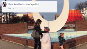 This Michigan toddle stole the limelight from mom’s proposal video like a boss. (Kevin Przytula /Youtube) This Michigan toddle stole the limelight from mom’s proposal video like a boss. (Kevin Przytula /Youtube)
