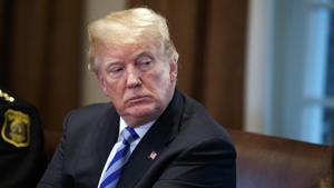 US President Donald Trump listens during a roundtable on immigration policy in California, in the Cabinet Room of the White House, Wednesday, May 16, 2018, in Washington.(AP Photo)