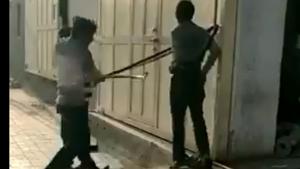 A screengrab from a video shared by MLA Jignesh Mevani on Twitter. A screengrab from a video shared by MLA Jignesh Mevani on Twitter.