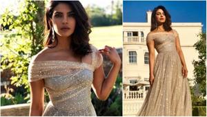 Priyanka Chopra wore a Dior gown to the wedding reception on Saturday.(Instagram) Priyanka Chopra wore a Dior gown to the wedding reception on Saturday.(Instagram)