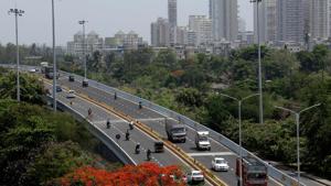 Navi Mumbai, India - May 21, 2018: An Airel View of newly built Ghansoli Talavli Flyover in Navi Mumbai, India, on Monday, May 21, 2018. (Photo by Bachchan Kumar/ Hindustan Times)(Hindustan Times) Navi Mumbai, India - May 21, 2018: An Airel View of newly built Ghansoli Talavli Flyover in Navi Mumbai, India, on Monday, May 21, 2018. (Photo by Bachchan Kumar/ Hindustan Times)(Hindustan Times)