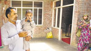 Shalim alias Baba, who carries a reward of Rs 15,000, surrendered after the spate of encounters. He is seen at his home in Mohammadpur Rai village in Kairana, Uttar Pradesh . Among other cases, he is an accused in two murders.(Burhaan Kinu/HT Photo) Shalim alias Baba, who carries a reward of Rs 15,000, surrendered after the spate of encounters. He is seen at his home in Mohammadpur Rai village in Kairana, Uttar Pradesh . Among other cases, he is an accused in two murders.(Burhaan Kinu/HT Photo)