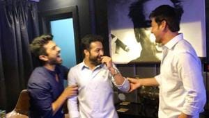 No rivalry between stars: Ram Charan, Jr NTR and Mahesh Babu, seen here laughing, hoped their fans would follow suit. No rivalry between stars: Ram Charan, Jr NTR and Mahesh Babu, seen here laughing, hoped their fans would follow suit.