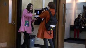 Visitors pose for the camera as they try out a facial recognition toilet paper dispenser at the Temple of Heaven park in Beijing, China.(AP/File Photo) Visitors pose for the camera as they try out a facial recognition toilet paper dispenser at the Temple of Heaven park in Beijing, China.(AP/File Photo)