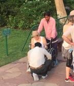 Injured tourist being attended to at the Taz.(HT Photo) Injured tourist being attended to at the Taz.(HT Photo)