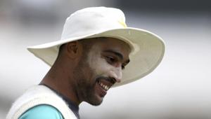 Pakistan's Mohammad Amir smiles during a nets session at Lord's, London Tuesday May 22, 2018 ahead of the first Test match against England starting May 24.(AP) Pakistan's Mohammad Amir smiles during a nets session at Lord's, London Tuesday May 22, 2018 ahead of the first Test match against England starting May 24.(AP)