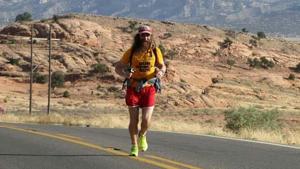 According to Rob Pope’s estimate, he has been running 37 miles a day and taken 24 million steps.(Facebook) According to Rob Pope’s estimate, he has been running 37 miles a day and taken 24 million steps.(Facebook)