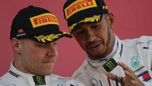Valtteri Bottas believes teammate Lewis Hamilton should not hesitate to sign a new contract with Mercedes.(AP) Valtteri Bottas believes teammate Lewis Hamilton should not hesitate to sign a new contract with Mercedes.(AP)