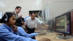 Shakti 1090 Mobile Application With UP Government’s vigilant women power line in Lucknow.(HT Representative Photo) Shakti 1090 Mobile Application With UP Government’s vigilant women power line in Lucknow.(HT Representative Photo)