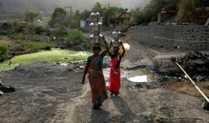 Though situated near picturesque Pandavkada waterfall in Kharghar, life is not easy for the villagers(Bachchan Kumar/HT) Though situated near picturesque Pandavkada waterfall in Kharghar, life is not easy for the villagers(Bachchan Kumar/HT)