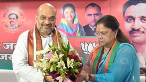Bharatiya Janata Party president Amit Shah with Rajasthan chief minister Vasundhara Raje.(HT File Photo) Bharatiya Janata Party president Amit Shah with Rajasthan chief minister Vasundhara Raje.(HT File Photo)