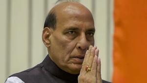 Union home minister Rajnath Singh at the 16th BSF Investiture Ceremony-2018, at Vigyan Bhawan in New Delhi, on Tuesday.(PTI Photo) Union home minister Rajnath Singh at the 16th BSF Investiture Ceremony-2018, at Vigyan Bhawan in New Delhi, on Tuesday.(PTI Photo)