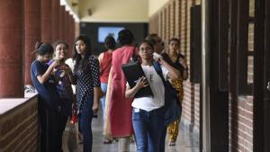 Students arrive for admission at the Miranda House college of Delhi University.(Saumya Khandelwal/HT File Photo) Students arrive for admission at the Miranda House college of Delhi University.(Saumya Khandelwal/HT File Photo)