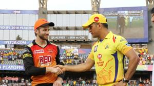 Kane Williamson will square off against MS Dhoni for the fourth time in IPL 2018 as Sunrisers Hyderabad prepare to take on Chennai Super Kings in the final at the Wankhede stadium.(BCCI) Kane Williamson will square off against MS Dhoni for the fourth time in IPL 2018 as Sunrisers Hyderabad prepare to take on Chennai Super Kings in the final at the Wankhede stadium.(BCCI)