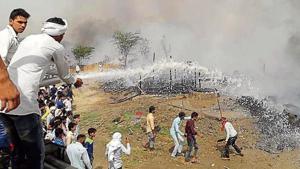 Residents of the camp say that the effect of the fire was exacerbated by the heat and wind.(Image sourced) Residents of the camp say that the effect of the fire was exacerbated by the heat and wind.(Image sourced)