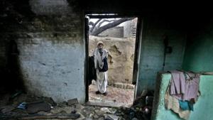 A file photo of a burnt house at Mohammadpur Raisingh village, in Muzaffarnagar.(HT Photo) A file photo of a burnt house at Mohammadpur Raisingh village, in Muzaffarnagar.(HT Photo)