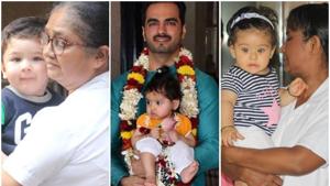 A host of babies of Bollywood stars were photographed in Mumbai on Sunday.(Instagram/Manav Manglani | Viral Bhayani) A host of babies of Bollywood stars were photographed in Mumbai on Sunday.(Instagram/Manav Manglani | Viral Bhayani)