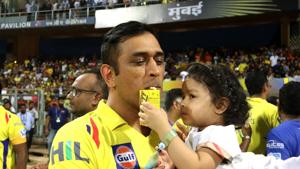 Captain of the Chennai Super Kings with his daughter Ziva after the final of the Vivo Indian Premier League 2018, Mumbai, May 27, 2018(Vipin Pawar /SPORTZPICS for BCCI) Captain of the Chennai Super Kings with his daughter Ziva after the final of the Vivo Indian Premier League 2018, Mumbai, May 27, 2018(Vipin Pawar /SPORTZPICS for BCCI)