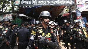 Bangladesh's Rapid Action Battalion (RAB) soldiers stand guard during a raid on suspected drug dealers at Mohammadpur Geneva Camp in Dhaka, Bangladesh, May 26, 2018.(AP Photo) Bangladesh's Rapid Action Battalion (RAB) soldiers stand guard during a raid on suspected drug dealers at Mohammadpur Geneva Camp in Dhaka, Bangladesh, May 26, 2018.(AP Photo)