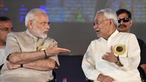 Prime Minister Narendra Modi with Bihar chief minister Nitish Kumar during 'Satyagrah Se Swachhagrah' programme on the concluding ceremony of Centenary of Champaran Satyagraha celebration in Motihari on April 10, 2018.(PTI File Photo) Prime Minister Narendra Modi with Bihar chief minister Nitish Kumar during 'Satyagrah Se Swachhagrah' programme on the concluding ceremony of Centenary of Champaran Satyagraha celebration in Motihari on April 10, 2018.(PTI File Photo)