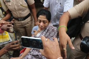 Mumbai, India - April 11, 2018: Indrani Mukerjea discharged from JJ Hospital in Mumbai, India, on Wednesday, April 11, 2018. (HT PHOTO)(HT File Photo) Mumbai, India - April 11, 2018: Indrani Mukerjea discharged from JJ Hospital in Mumbai, India, on Wednesday, April 11, 2018. (HT PHOTO)(HT File Photo)