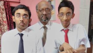 (Left to Right) Chaitanya Bhatnagar, Sumeet Bhatnagar and Ashmeet Bhatnagar. Ashmeet Bhatnagar can either stand or lie down because of stiff joints. He has myositis ossificans in which calcification occur at sites of skeletal injuries.(HT photo) (Left to Right) Chaitanya Bhatnagar, Sumeet Bhatnagar and Ashmeet Bhatnagar. Ashmeet Bhatnagar can either stand or lie down because of stiff joints. He has myositis ossificans in which calcification occur at sites of skeletal injuries.(HT photo)