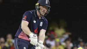 England’s limited-overs captain Eoin Morgan suffered a fractured finger while playing for club side Middlesex on Sunday but hopes to return for next month’s ODI series against Australia.(AP) England’s limited-overs captain Eoin Morgan suffered a fractured finger while playing for club side Middlesex on Sunday but hopes to return for next month’s ODI series against Australia.(AP)