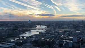 A view of London as seen from inside Sky Garden atop a 34-story building known as the Walkie Talkie. It's hard to walk in for a look without a ticket, but timed tickets are free, though sunset hours go fast.(AP) A view of London as seen from inside Sky Garden atop a 34-story building known as the Walkie Talkie. It's hard to walk in for a look without a ticket, but timed tickets are free, though sunset hours go fast.(AP)