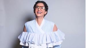 Sonam Kapoor was spotted in Mumbai on Wednesday wearing a quirky pastel blue coordinating set by designer Rahul Mishra for a screening of her forthcoming film Veere di Wedding.(Instagram) Sonam Kapoor was spotted in Mumbai on Wednesday wearing a quirky pastel blue coordinating set by designer Rahul Mishra for a screening of her forthcoming film Veere di Wedding.(Instagram)